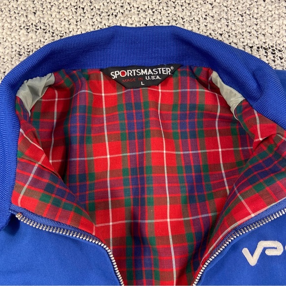 SPORTS MASTER Swing Top Harrington Jacket Mens Large Blue Vintage 80s USA MADE - Picture 2 of 9